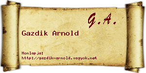Gazdik Arnold névjegykártya