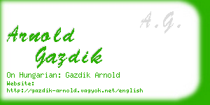 arnold gazdik business card